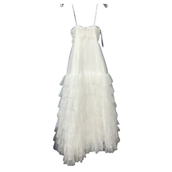 Mac Duggal White Bustier Tiered Ruffle Ball Gown NEW SZ 18 $498 - Picture 4 of 5